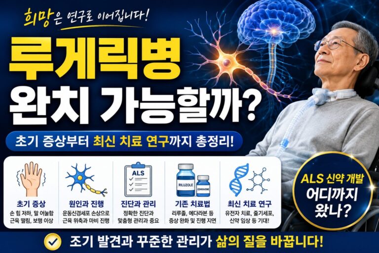 루게릭병 초기 증상과 최신 치료 연구를 설명하는 신경계 질환 건강 정보 썸네일