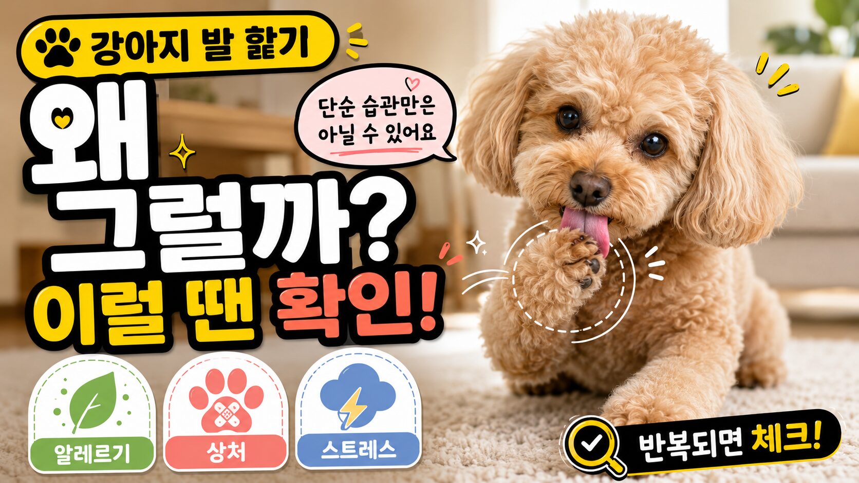 강아지 발 핥는 이유