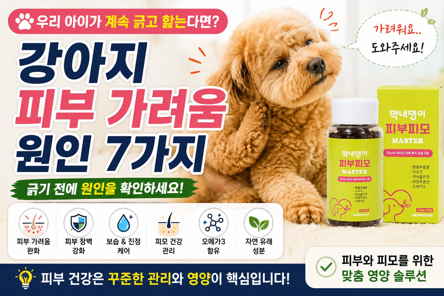 강아지 피부 가려움 피부 영양제 추천