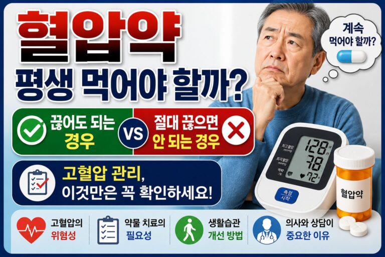 혈압약 평생 먹어야 할까