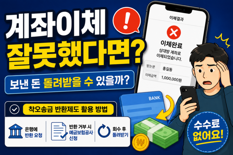 계좌이체 잘못했을 때
