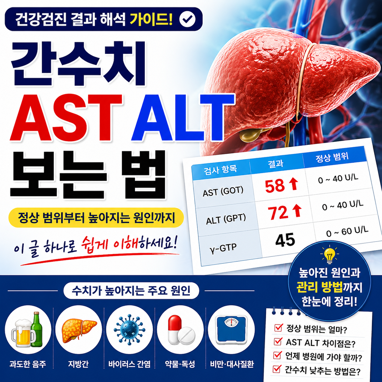 간수치 AST ALT 어떻게 봐야 할까?