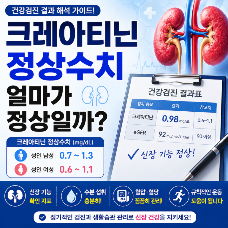 크레아티닌 정상수치 얼마가 정상일까?
