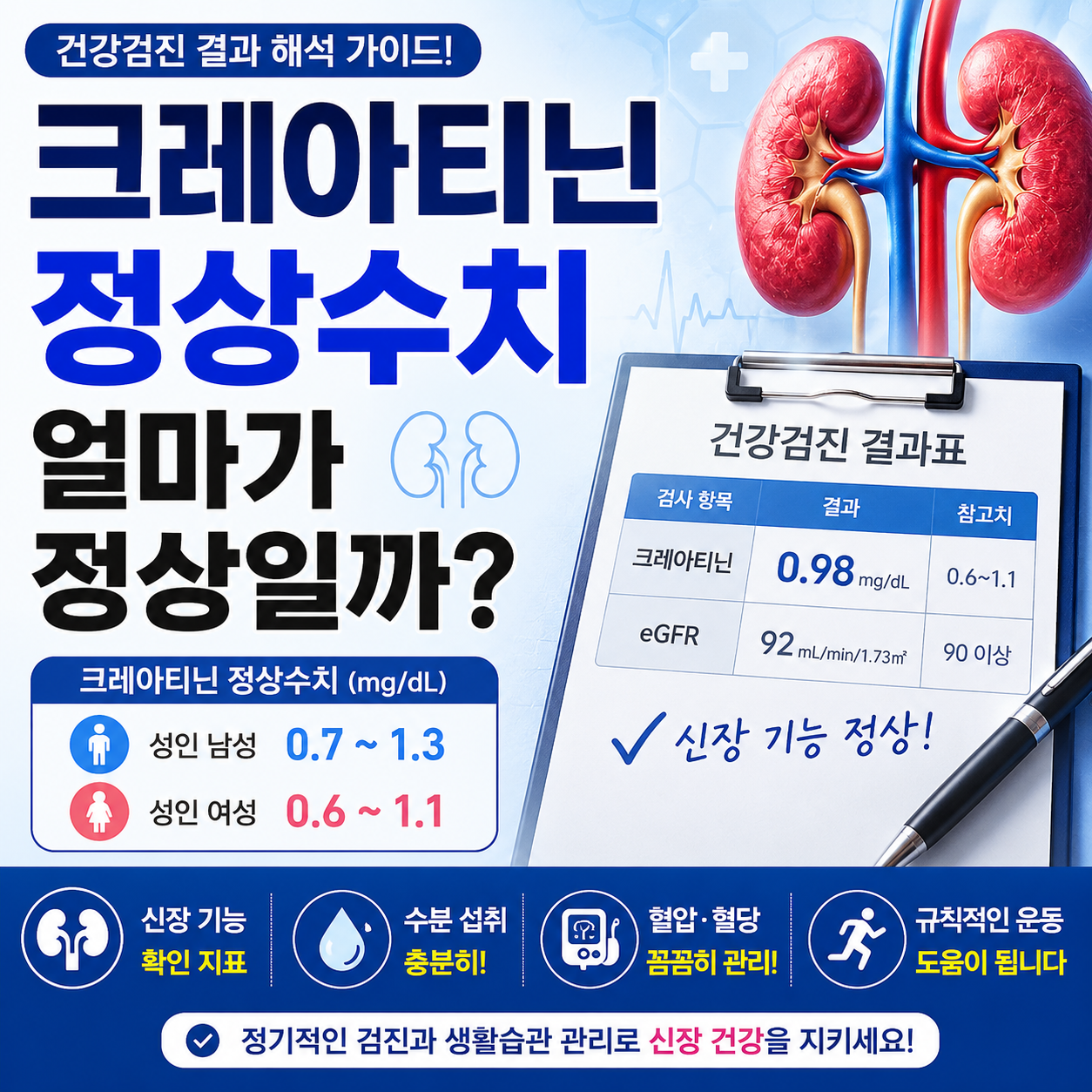 크레아티닌 정상수치 얼마가 정상일까?